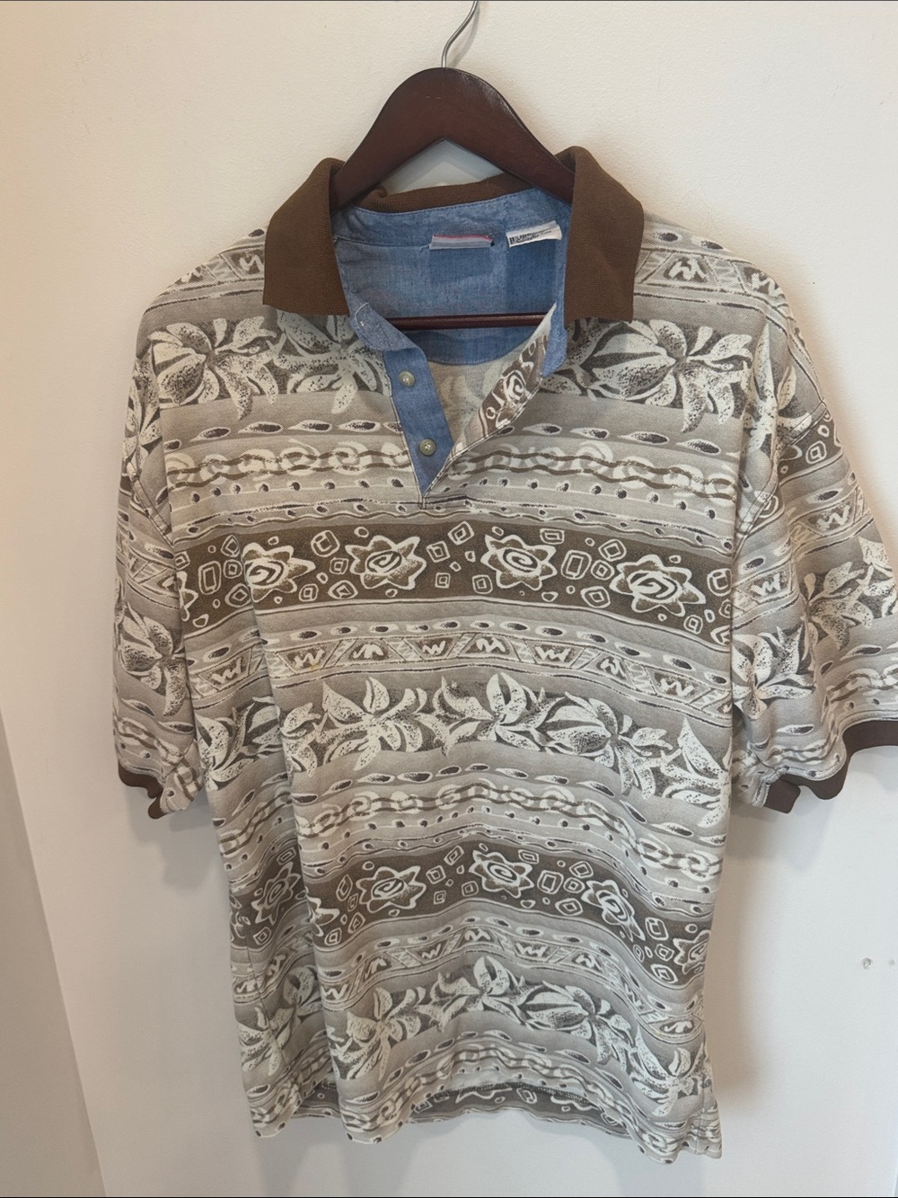 Vintage 90s Bugle Boy Aztec Polo- Large